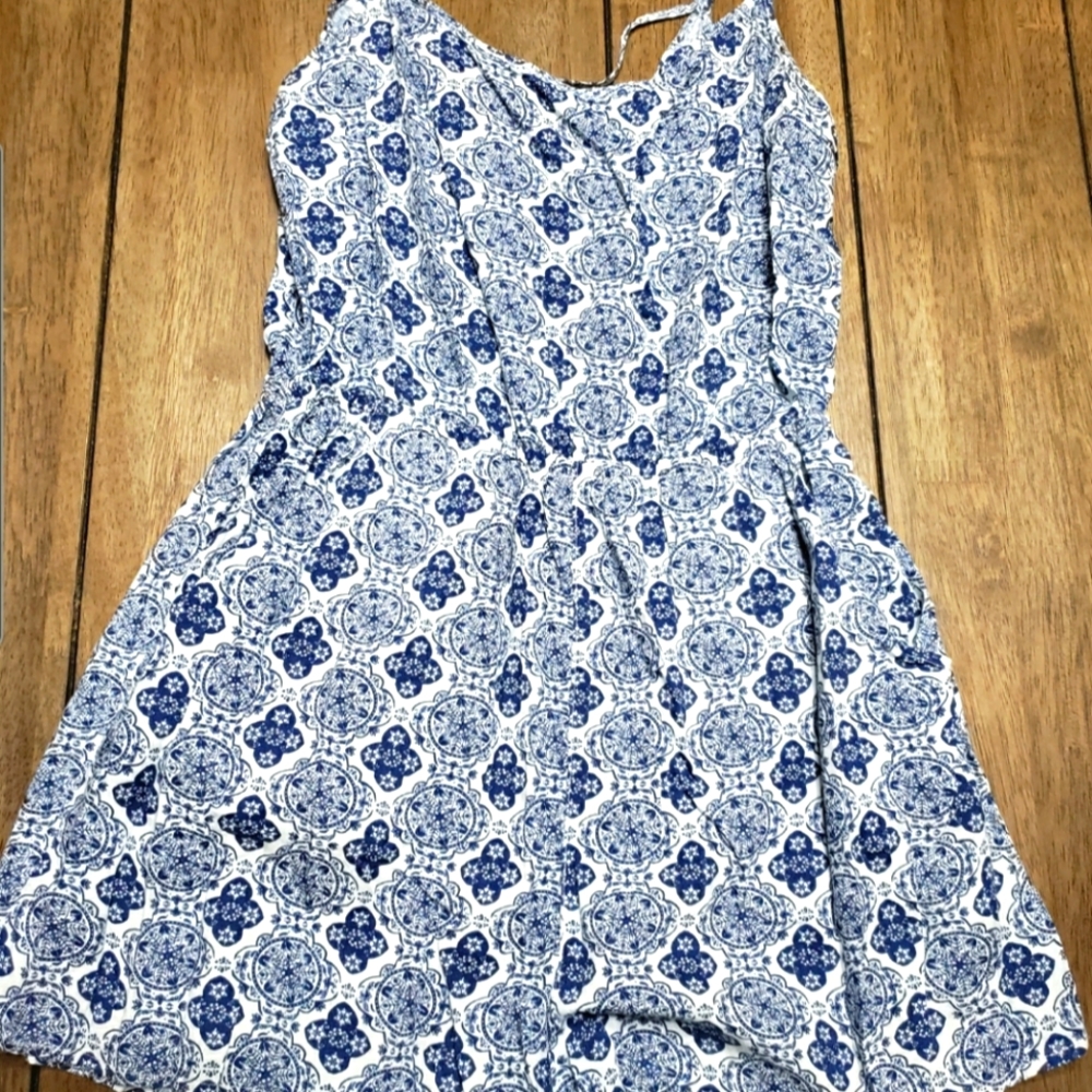 Blue patterned romper